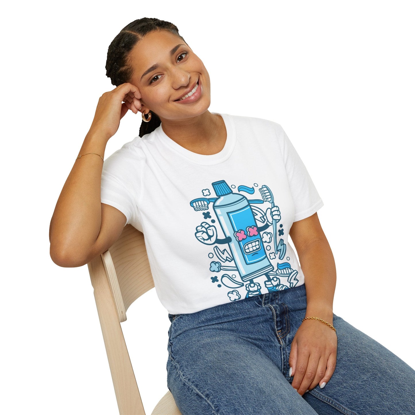 Cartoon Animation T Shirt Unisex Gildan Softstyle 64000 Tee With Fun Art Design Artwork