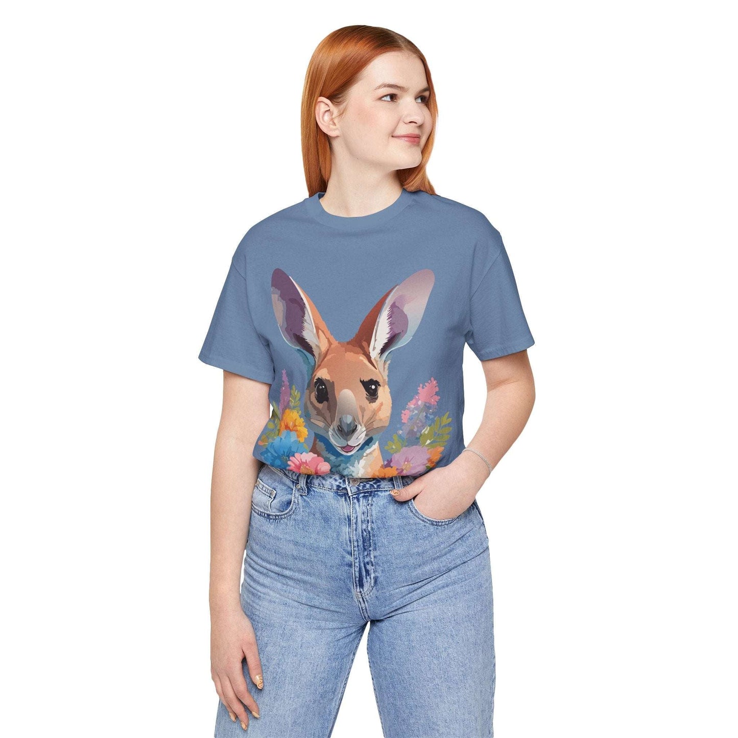 Kangaroo Graphic Unisex 100 Cotton Vintage Animal Artwork Tee 4