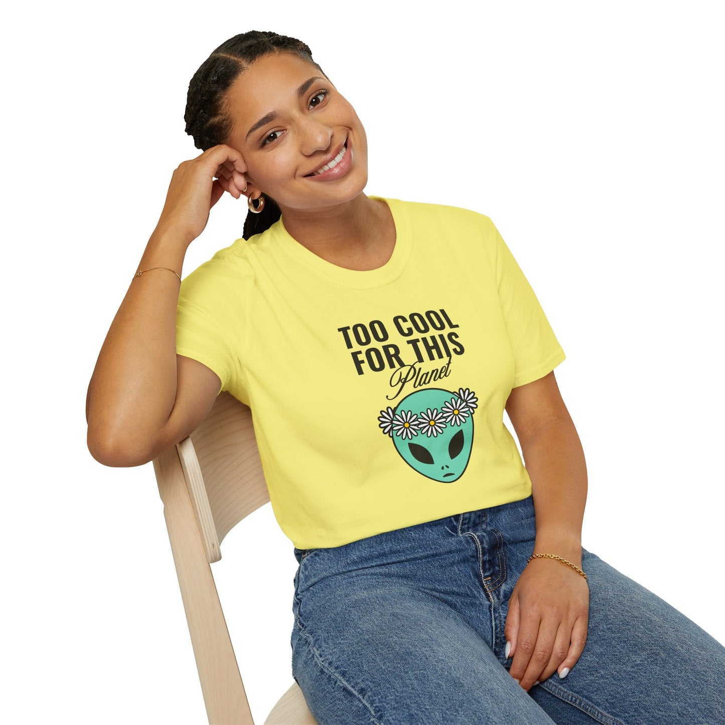 Alien Graphic Tee  Too Cool For This Planet Floral Crown