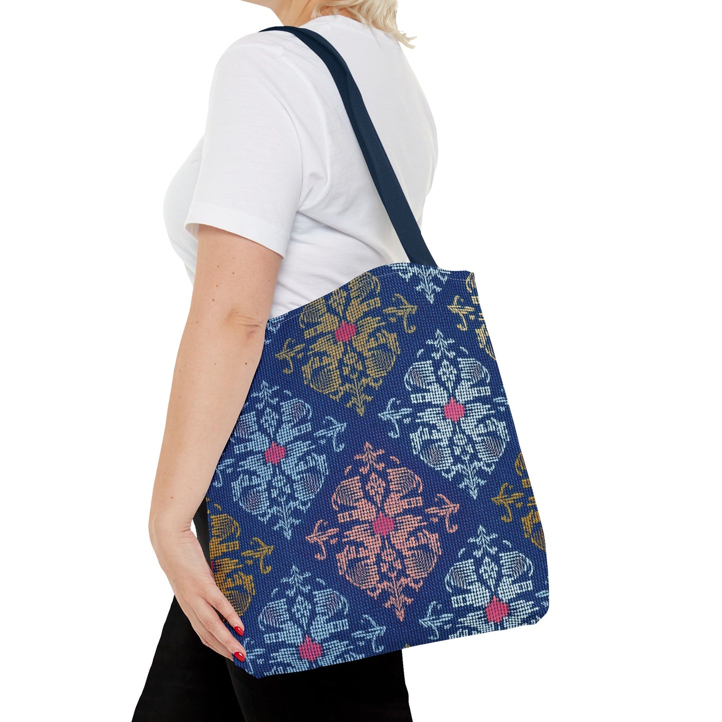 Denim Fabric Imitation Print Unisex Canvas Bag Poly Spun 3 Sizes Tote Bag 157