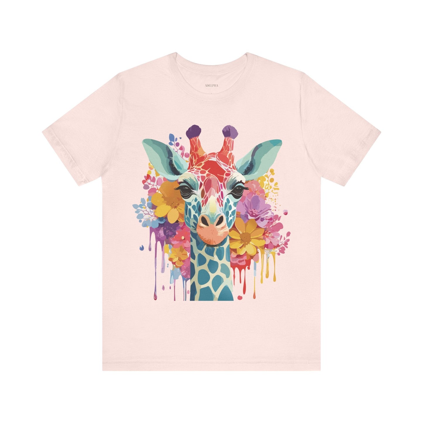 Giraffe Graphic Tee Unisex Vintage Inspired Art Design Adelpha Short Sleeve Shirt