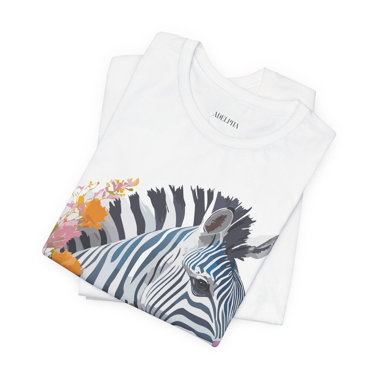 Zebra Graphic Unisex Cotton Bella+Canvas Tee with Art Animal Design e315
