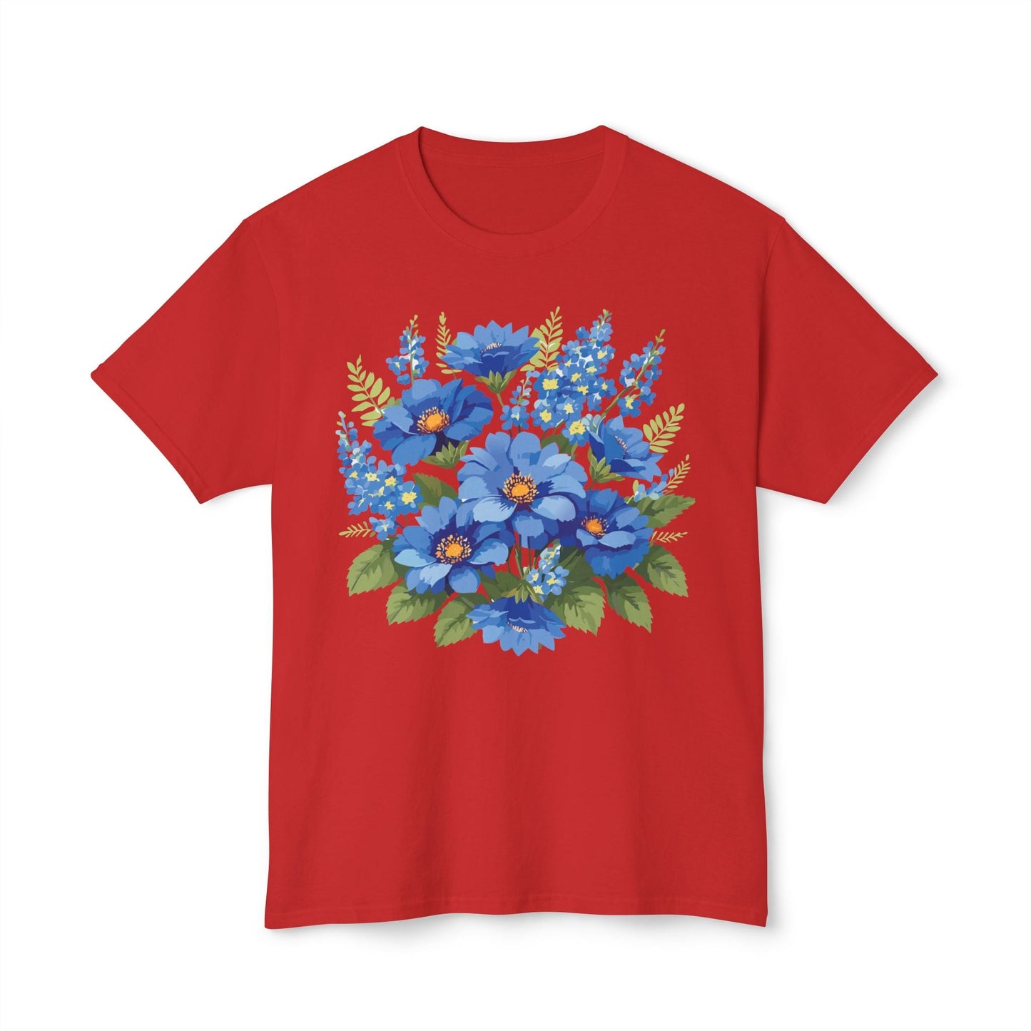 Unisex Floral Art T Shirt Cotton Tee With Vintage Flowers Art Print Breathable USA Made