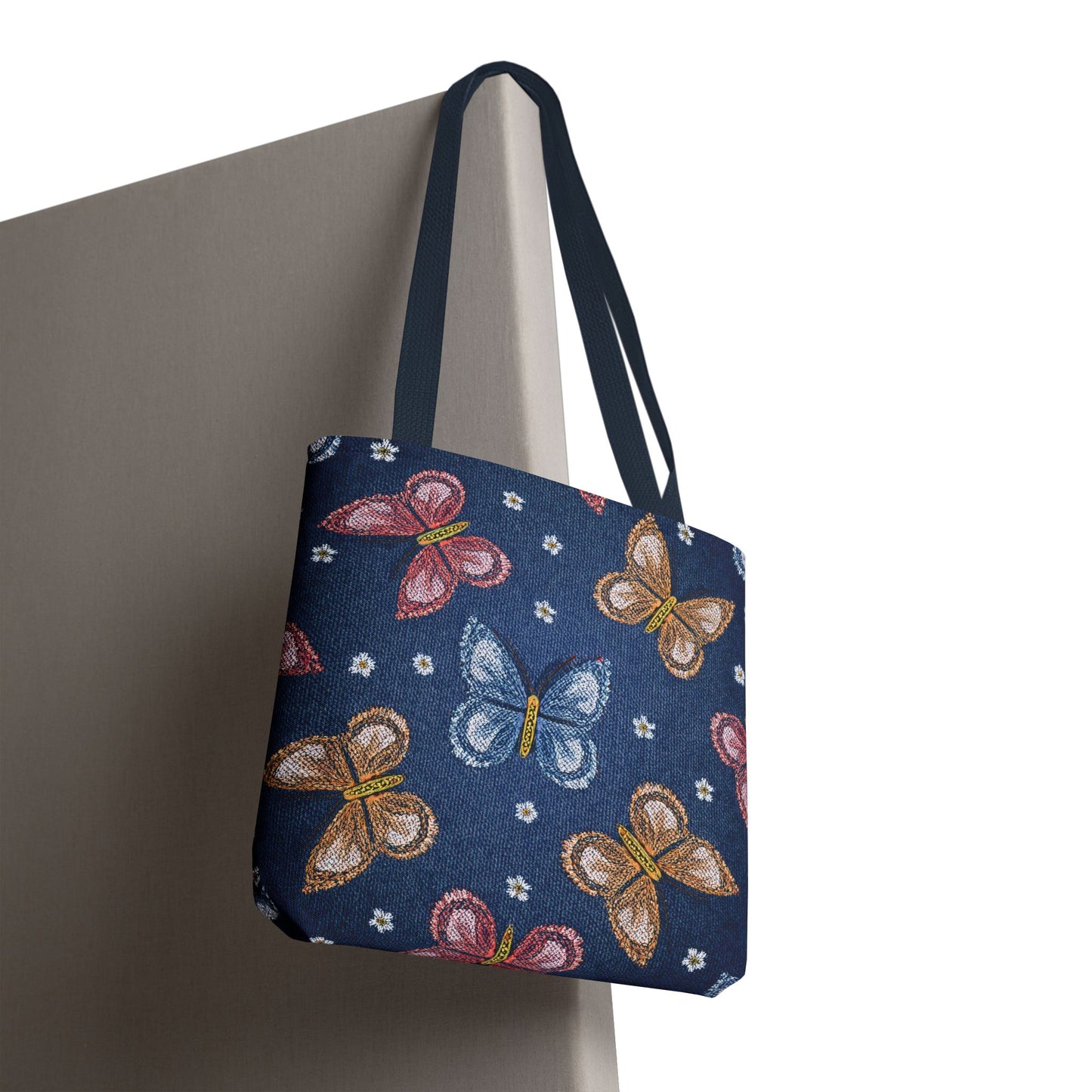 Denim Fabric Imitation Print Unisex Canvas Bag Poly Spun 3 Sizes Tote Bag 171