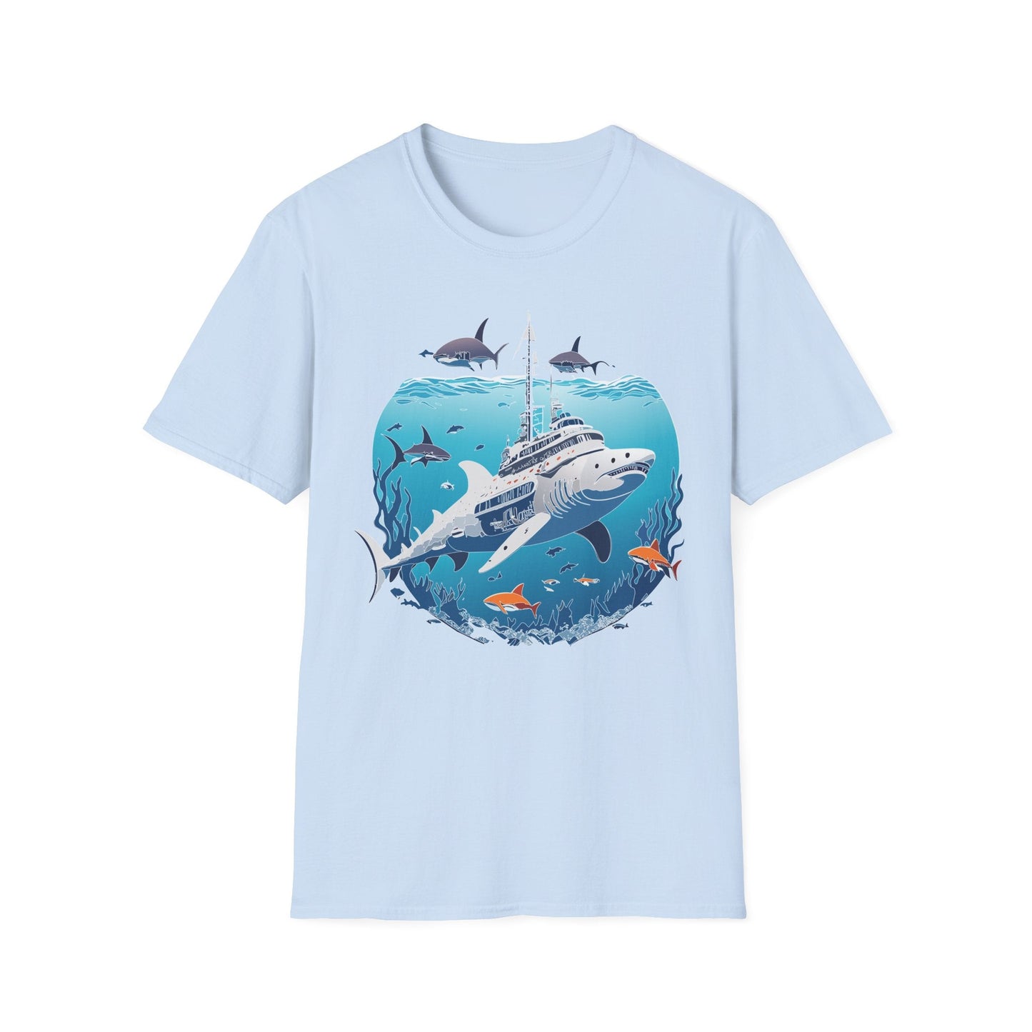 Ocean Tee Shirt Unisex Softstyle 64000 Ring Spun Cotton Art Design Tee For Everyday Comfort