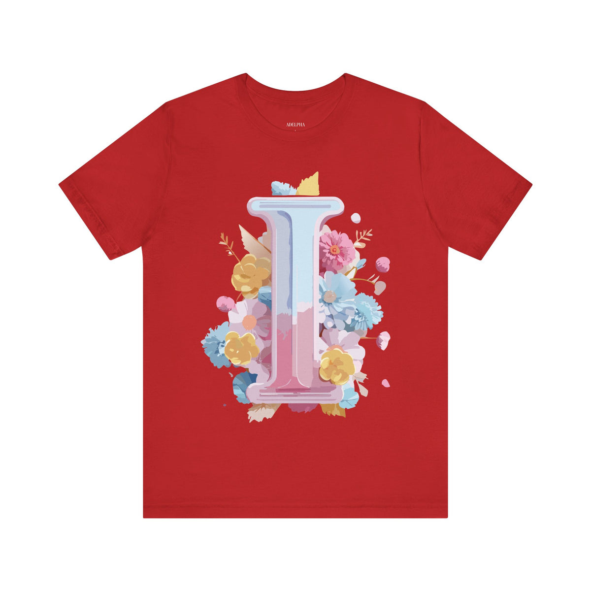 Letter I Graphic Unisex Cotton Bella+Canvas Tee with Art Letter Design