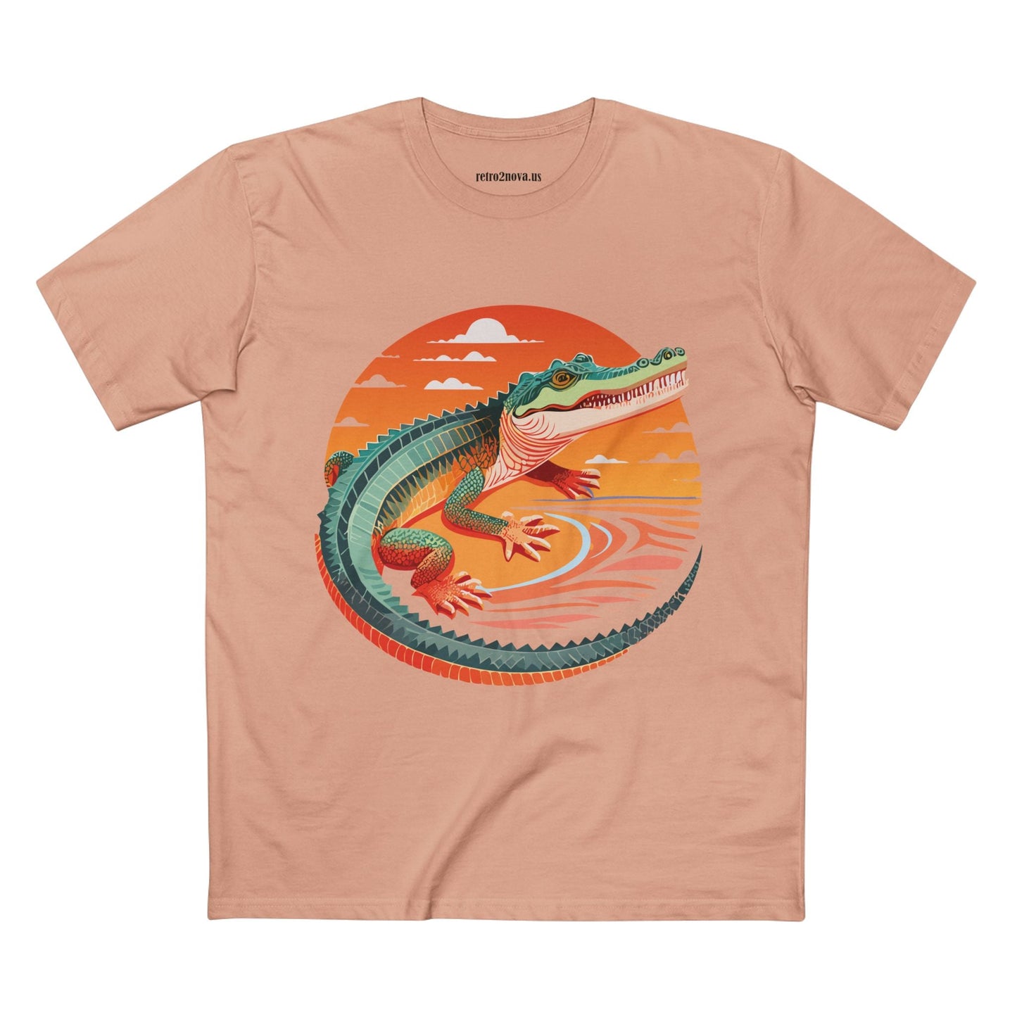 Unisex Crocodile Animal Shirt Premium Cotton Tee With Original Art Design From Retro2Nova Art Collection