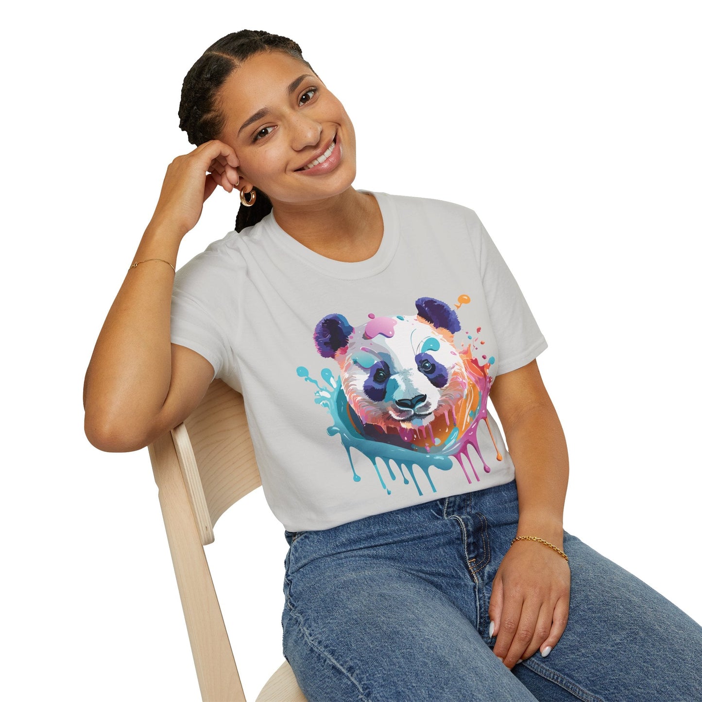 Panda Shirt T Shirt Softstyle 64000 Gildan 100 Percent Ring Spun Cotton Comfortable Animal Tee