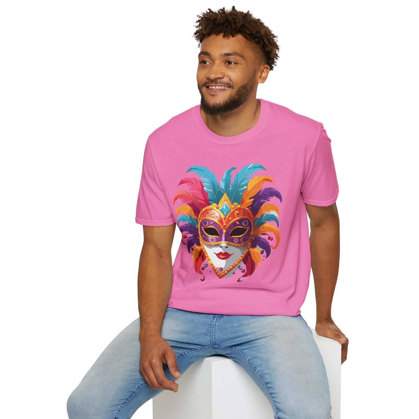 Mask Graphic Unisex Cotton Masquerade Design Artwork Tee 27