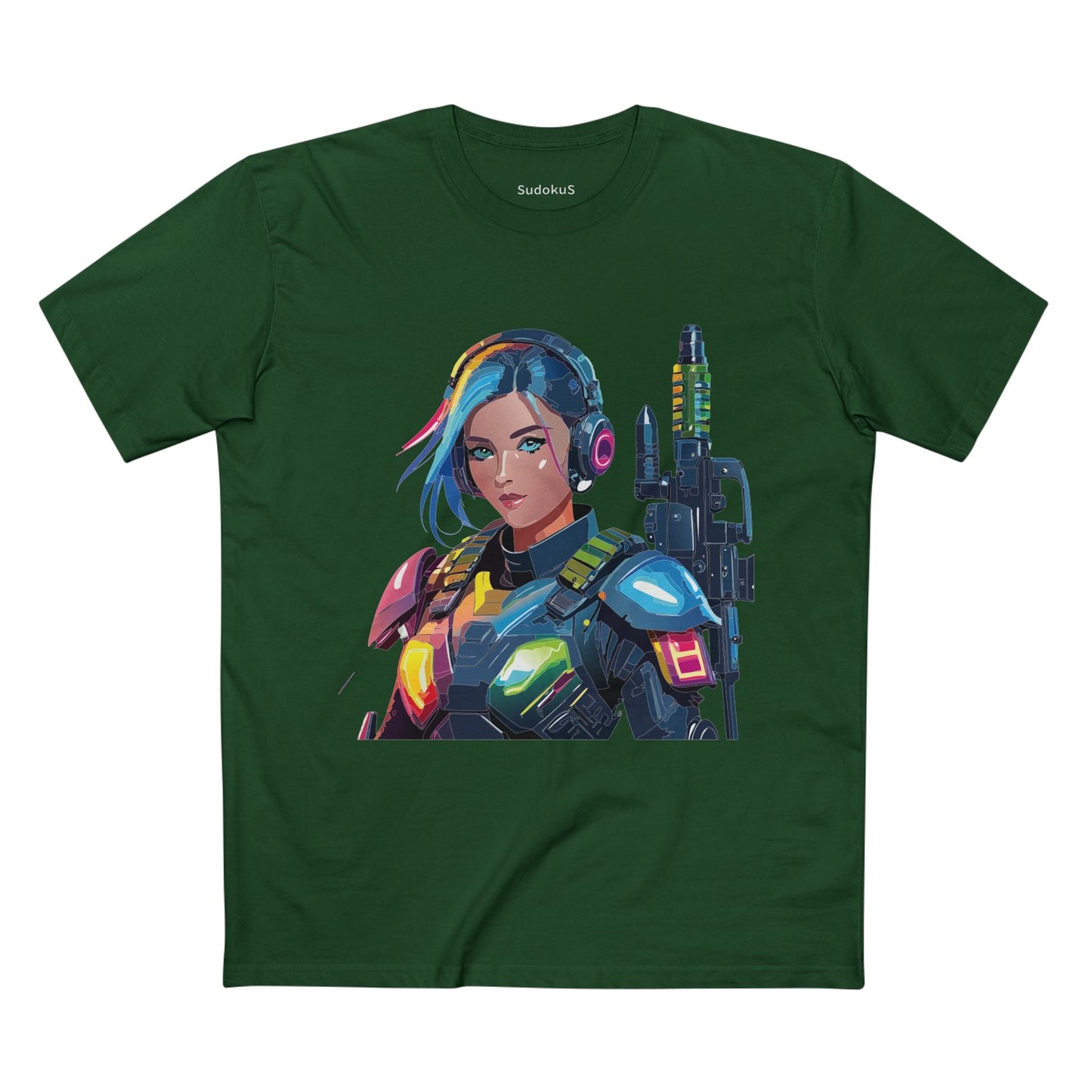 Army-woman Graphic Unisex 100 Cotton Staple Tee 12
