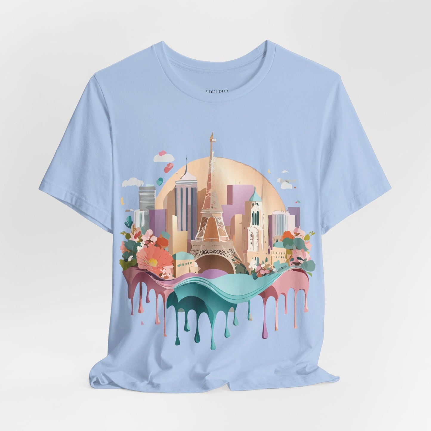 Tourist Shirt With Paris Graphic Tee Unisex Jersey Short Sleeve Art Design Adelpha Vintage Inspired