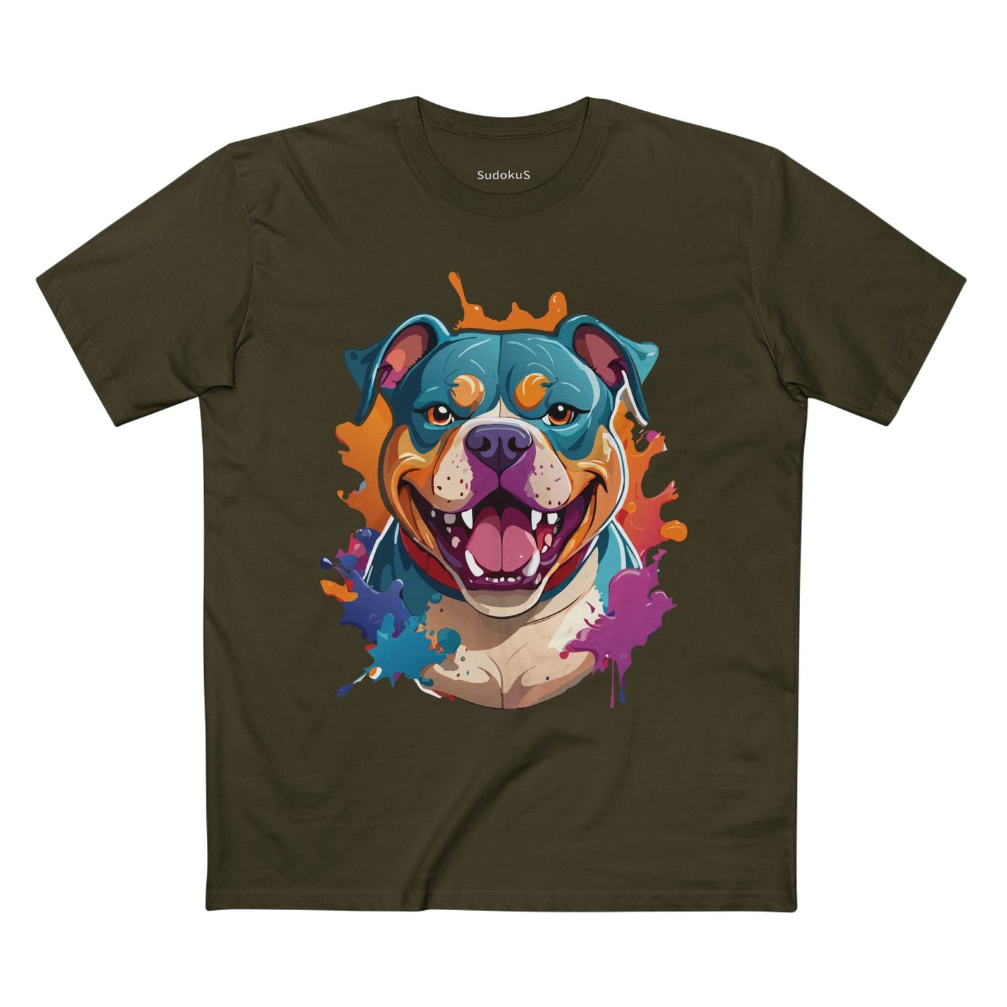 Dog Graphic Unisex 100 Cotton Staple Tee with Animal Design Artwork 36