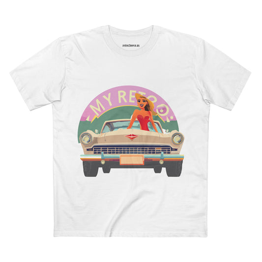 Retro Car Vintage Graphic Tee Staple Unisex 100 Cotton Tee Shirt - RC-27