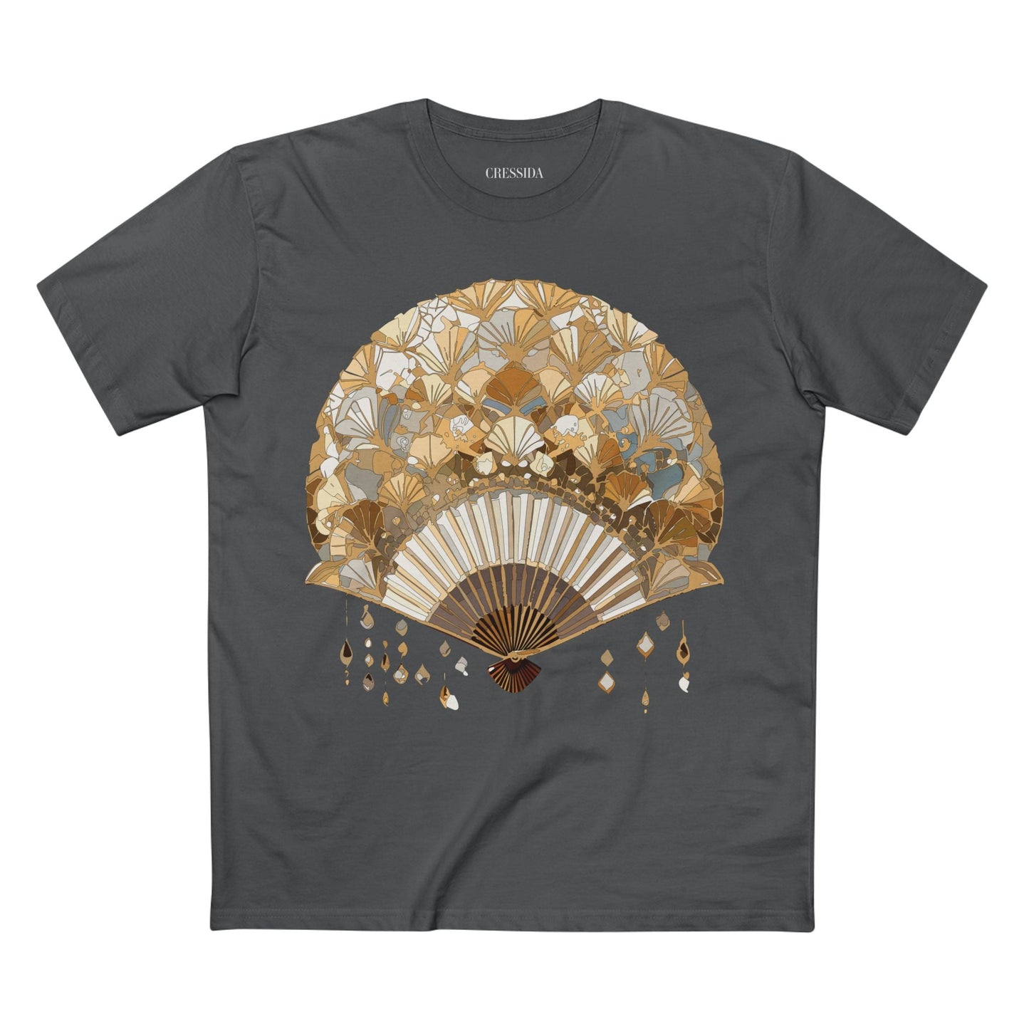 Antique Fan Graphic Design T-Shirt Unisex 100 Cotton Floral Carnival Artwork Tee 10