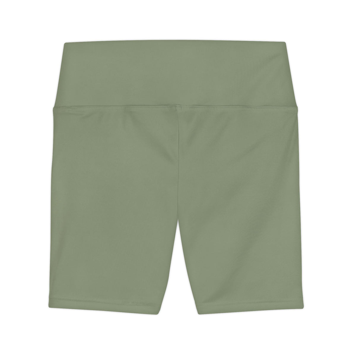 Dusty Sage Green Olive High-Waist Women's Workout Shorts — Seamless Biker Activewear