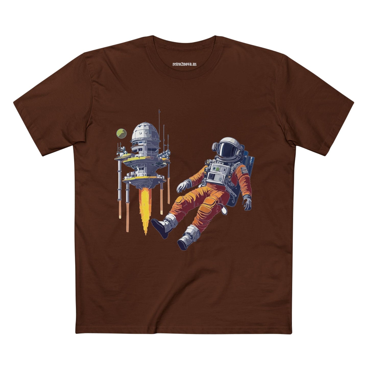 Cosmos Astronaut Shirt Unisex Premium Cotton Tee With Original Art Design By Retro2Nova
