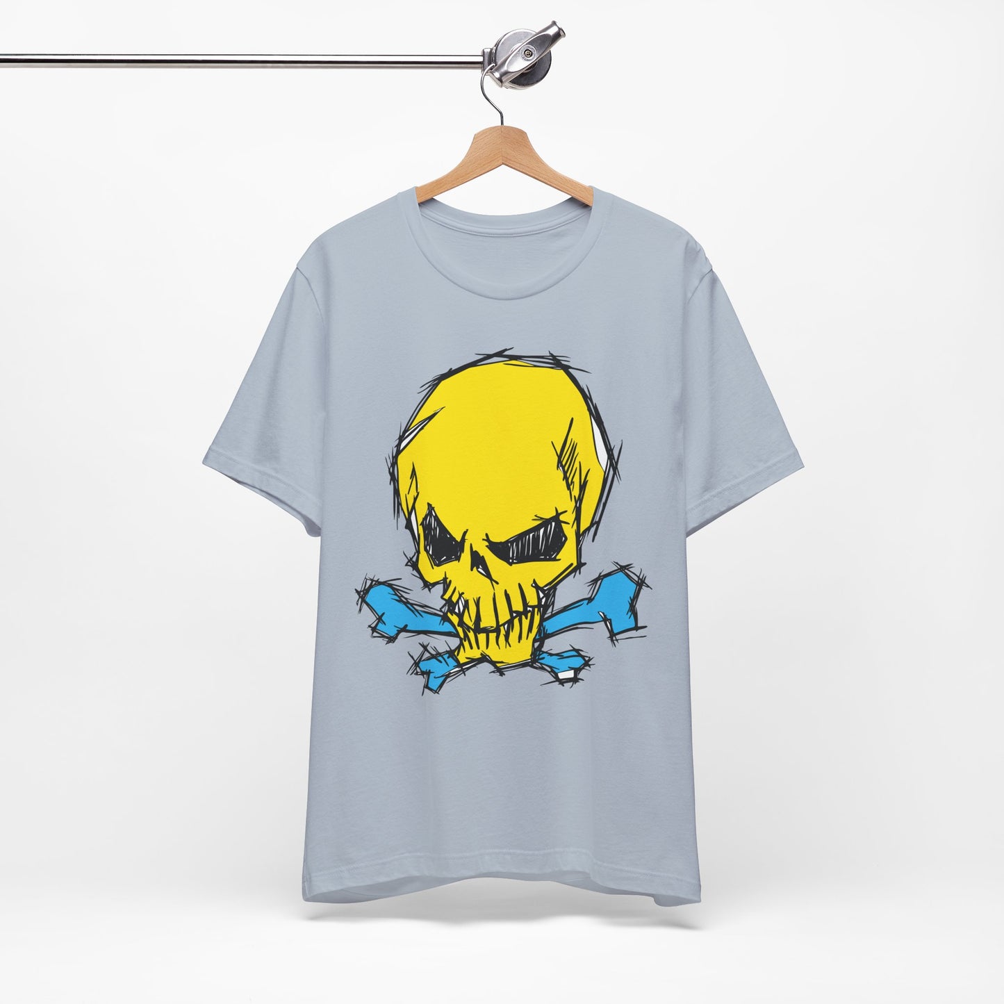 2-Yellow Skull Graphic Design Tee, Skull Shirt, Vintage Tees, Art Design T-Shirt, Vintage Graphic Tee, Art Shirts with Skulls
