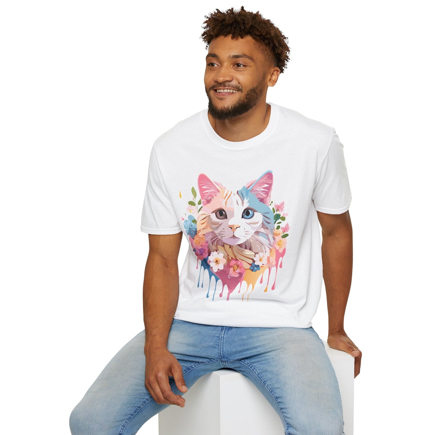Cat Shirt Unisex Softstyle Tee 100 Percent Ring Spun Cotton Kitten Tee