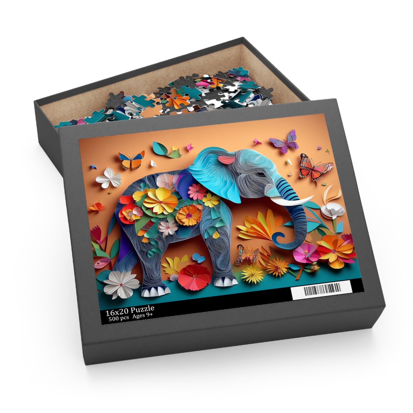 3D Cute Colorful Elephant Puzzle 500-Piece | Elephant Puzzle 500-Piece Ages 9+