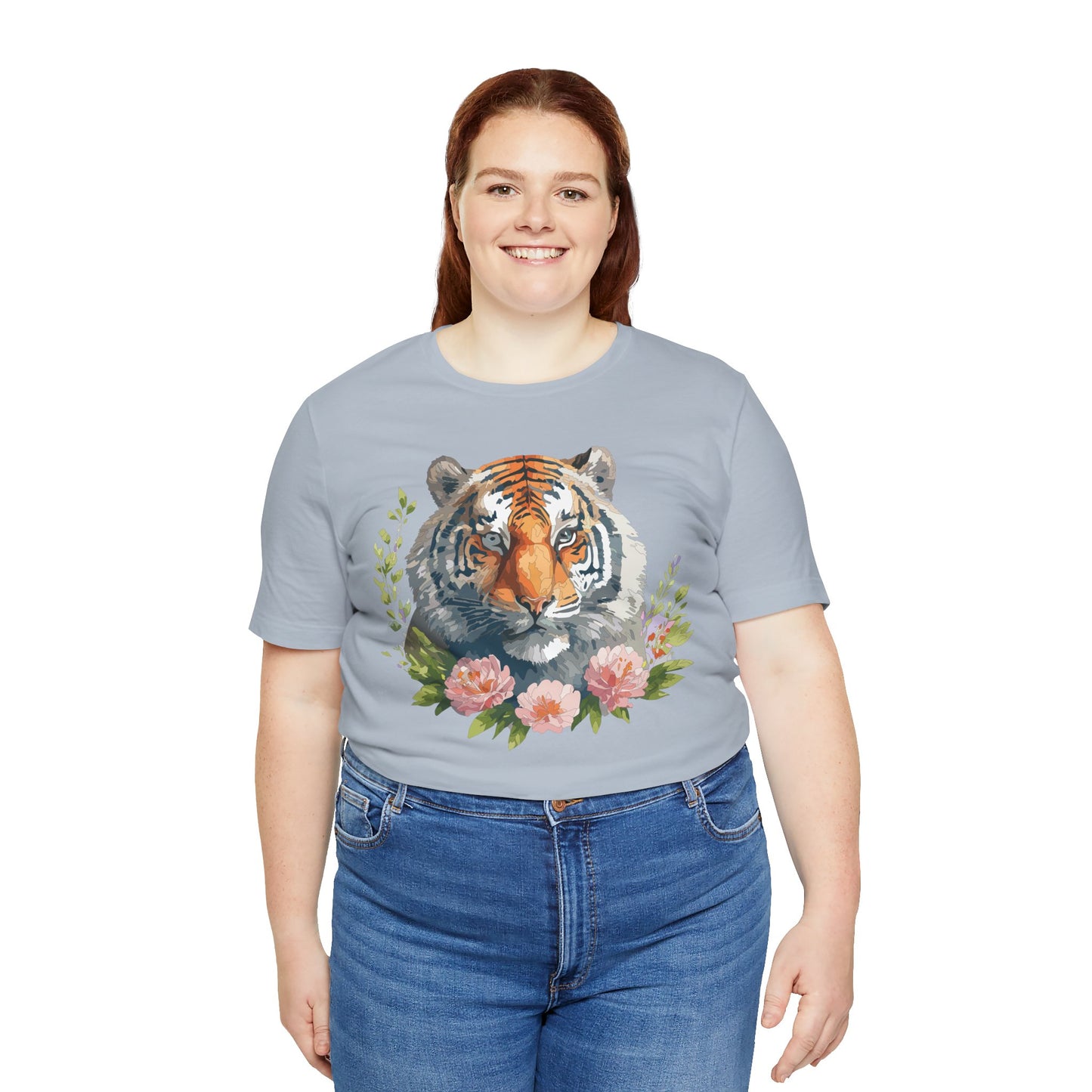 Floral Tiger Shirt, Animal Shirt, Tiger Tee, Unisex Tee, Floral T-shirt, T-Shirt with Animal