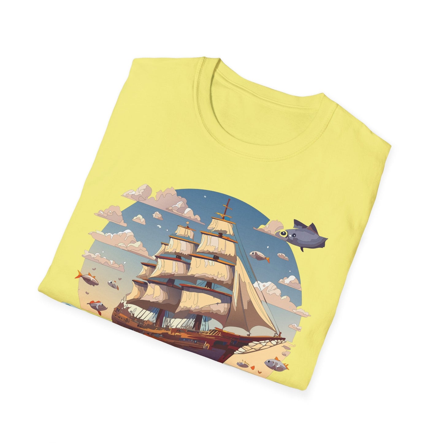 Nautical Ship Frigate Vessel T Shirt Unisex Premium Softstyle Cotton Tee Gildan 64000