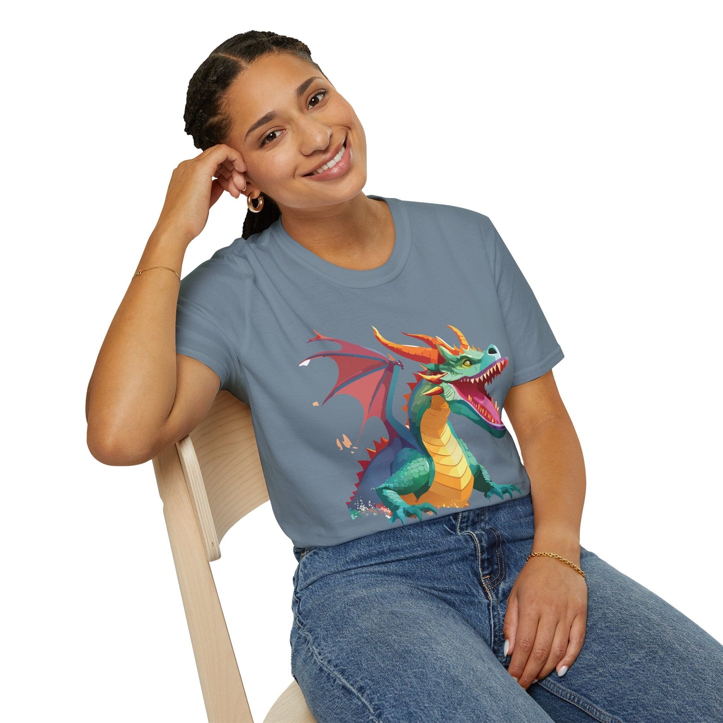Dragon Graphic T Shirt Unisex Softstyle Cotton Tee Dragon Art Shirt For Men Women