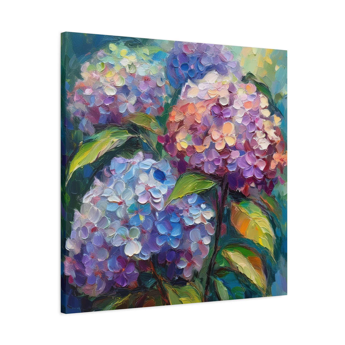 Hydrangeas Print Canvas, Flowers Oil Paint Print 20x20, 24x24, 30x30, 32x32, 36x36, Floral Art Design Print Non-Frame MC-27