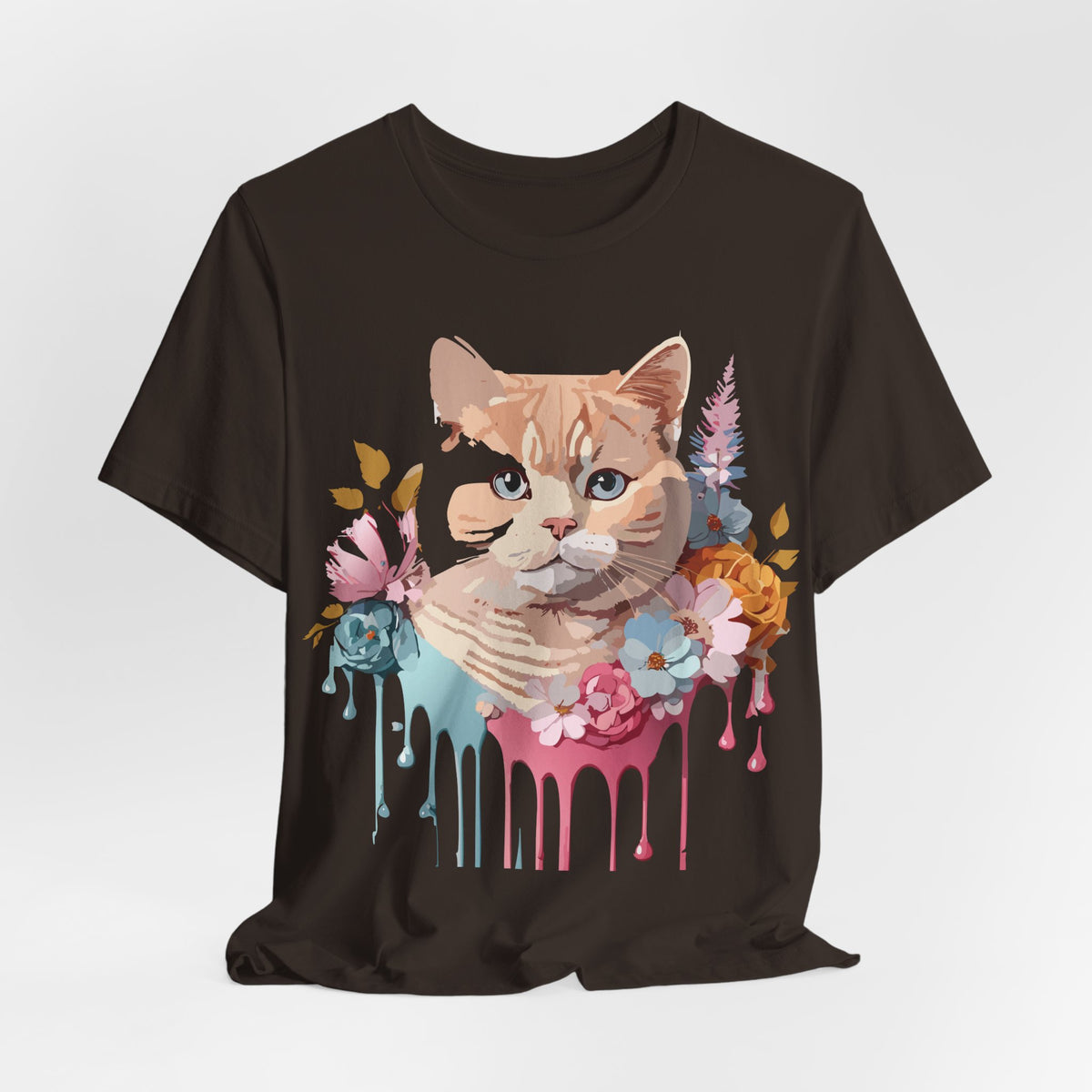 Cat Graphic Unisex Cotton Bella+Canvas Tee with Art Animal Design e101