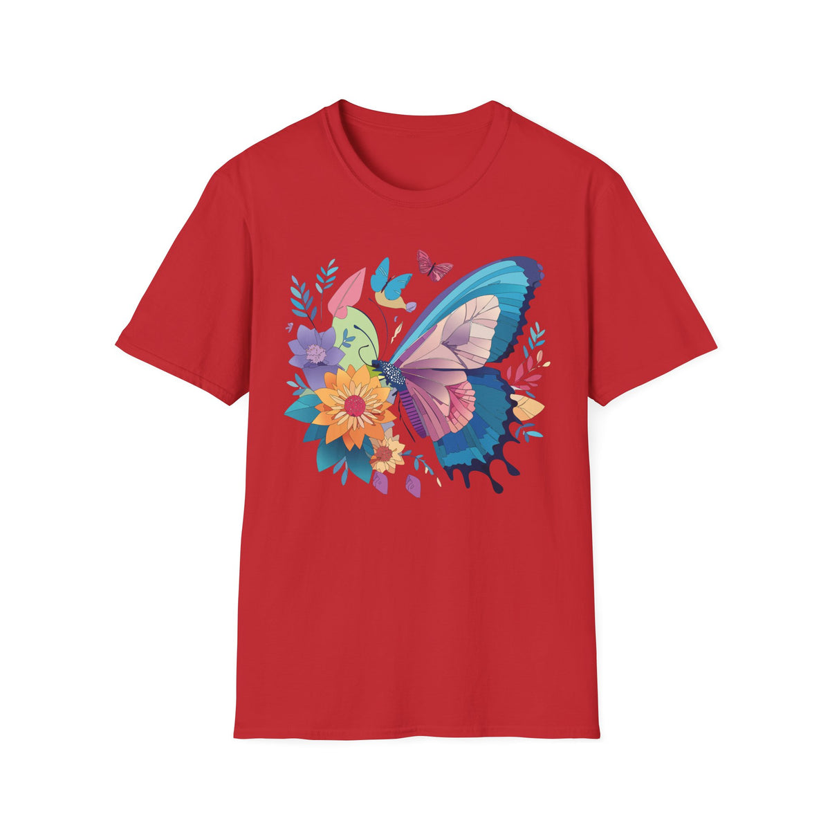 Watercolor Butterfly Floral Graphic Design Unisex 100 Cotton Gildan T-Shirt