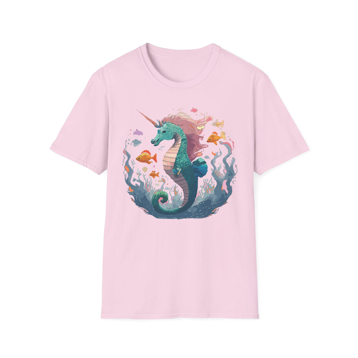 Sea Unicorn Seahorse Illustration T-Shirt | Mermaid Ocean Fantasy