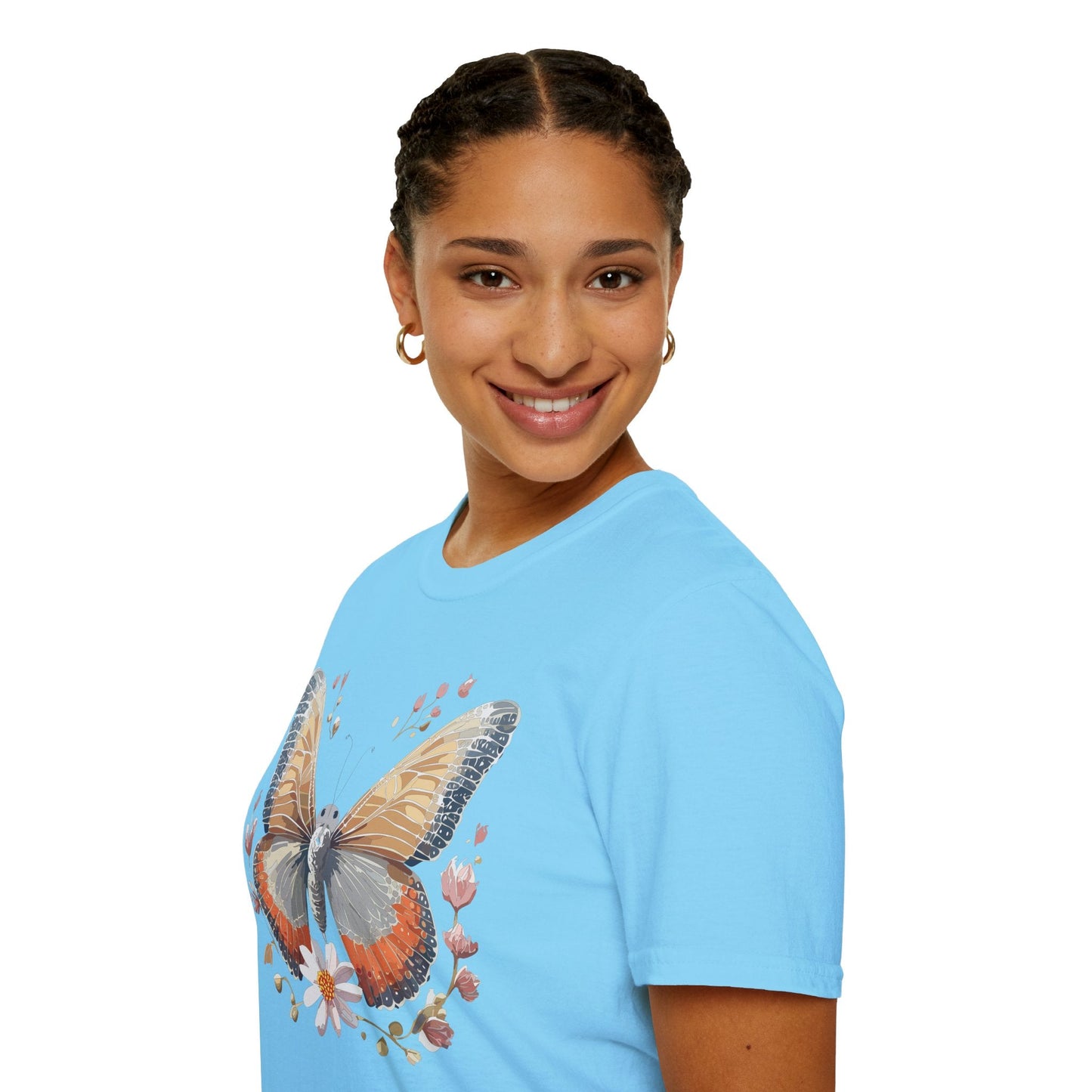 Unisex Butterfly T Shirt Softstyle Gildan 64000 Comfortable Durable Tee For Everyday Wear