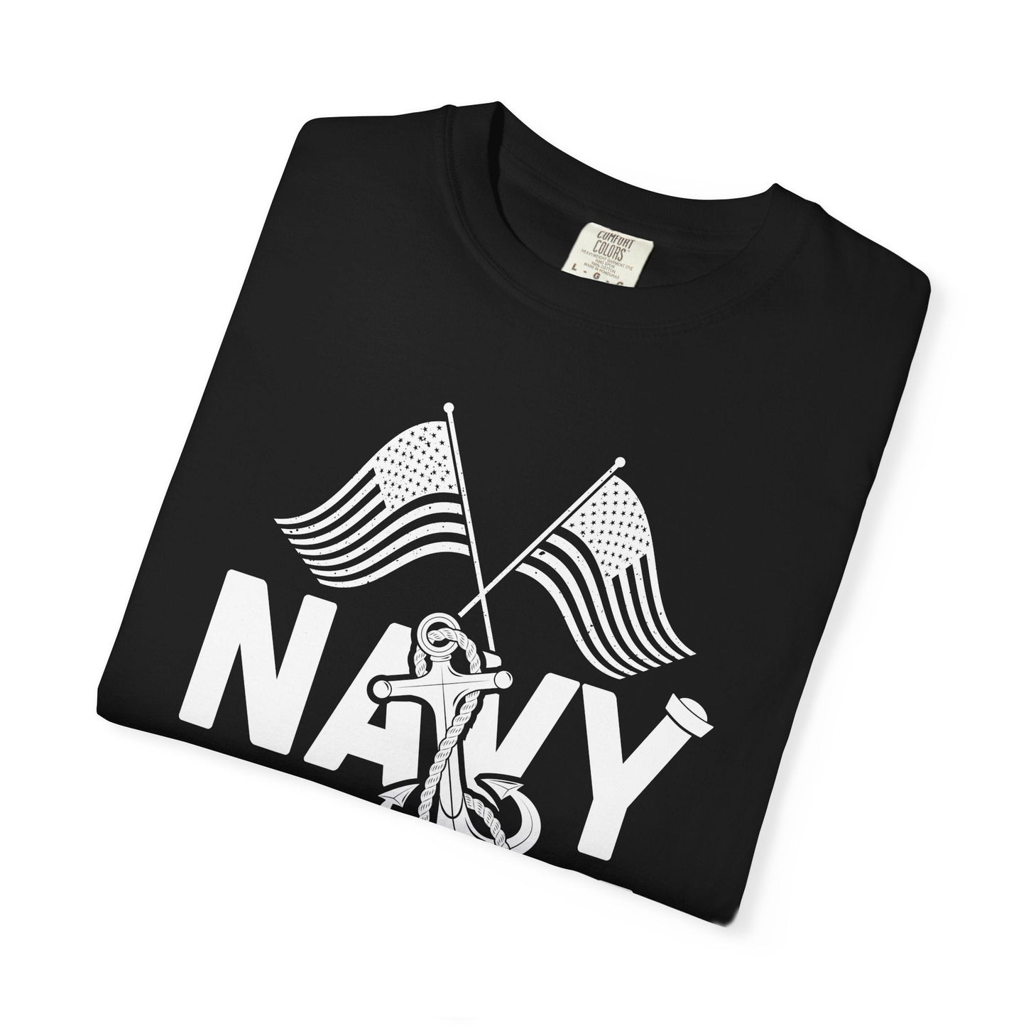 Navy Mom T-shirt Mother's Day Mama Tee Unisex Comfort Colors Garment-Dyed Cotton h20
