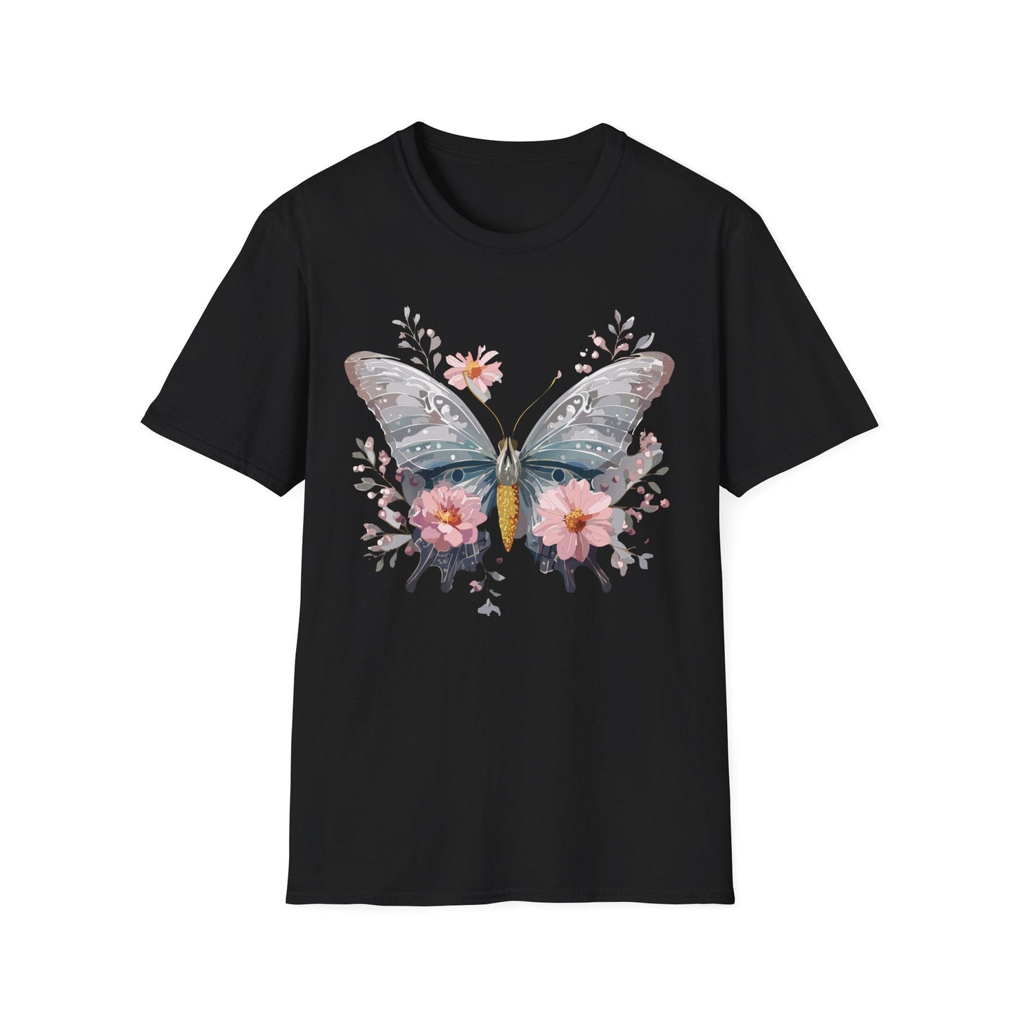 Butterfly Themed Unisex T Shirt Softstyle Monarch Gildan 64000 Ring Spun Cotton Tee