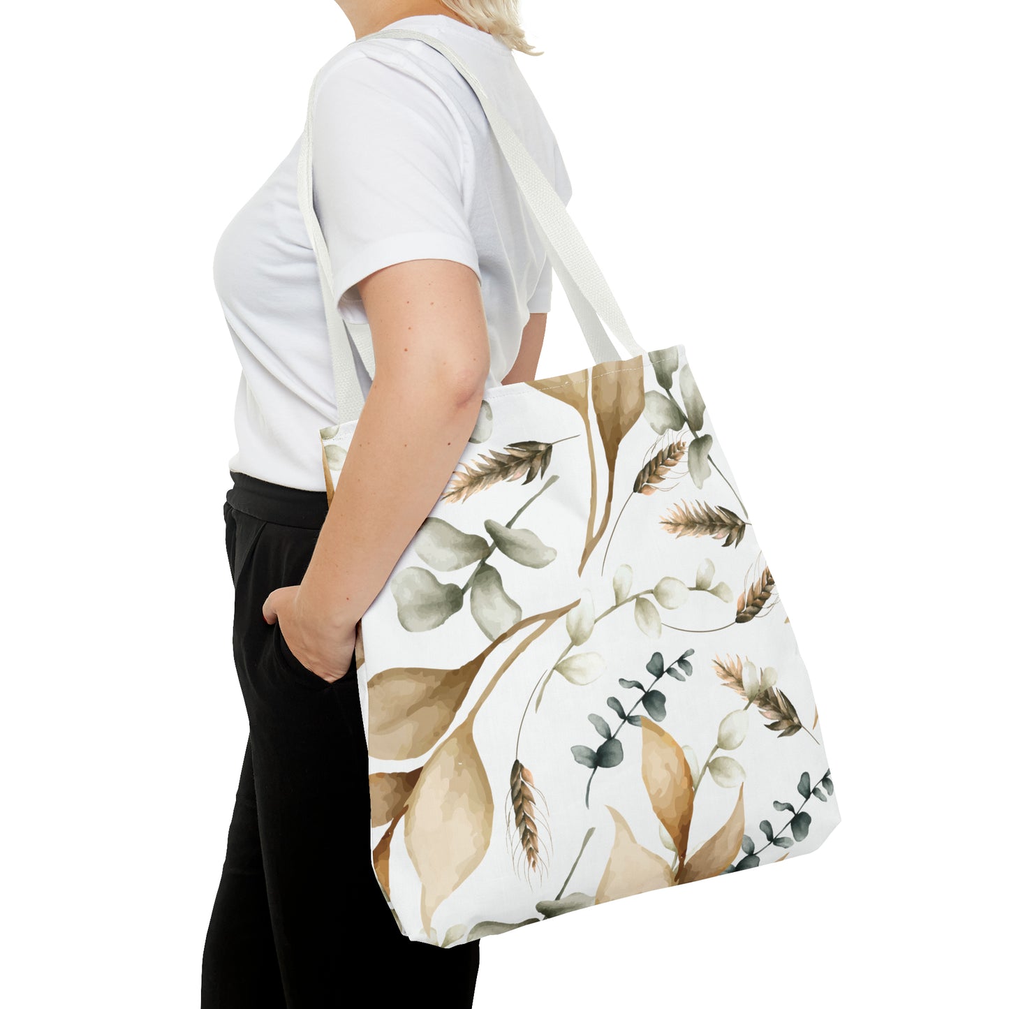 Canvastasche mit floralen Prints 