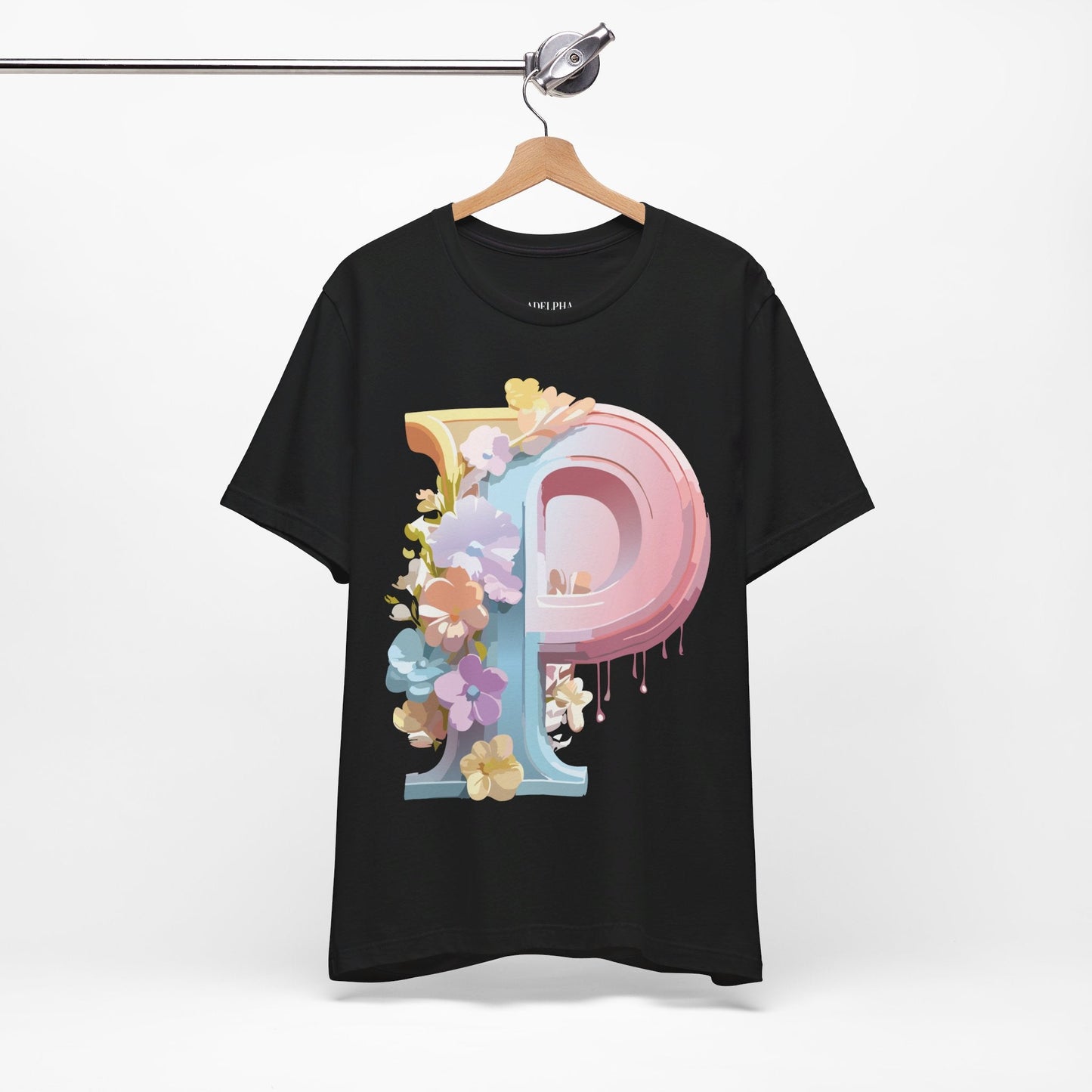 Letter P Shirt Graphic Tee Unisex Jersey Short Sleeve Adelpha Vintage Inspired Artwork