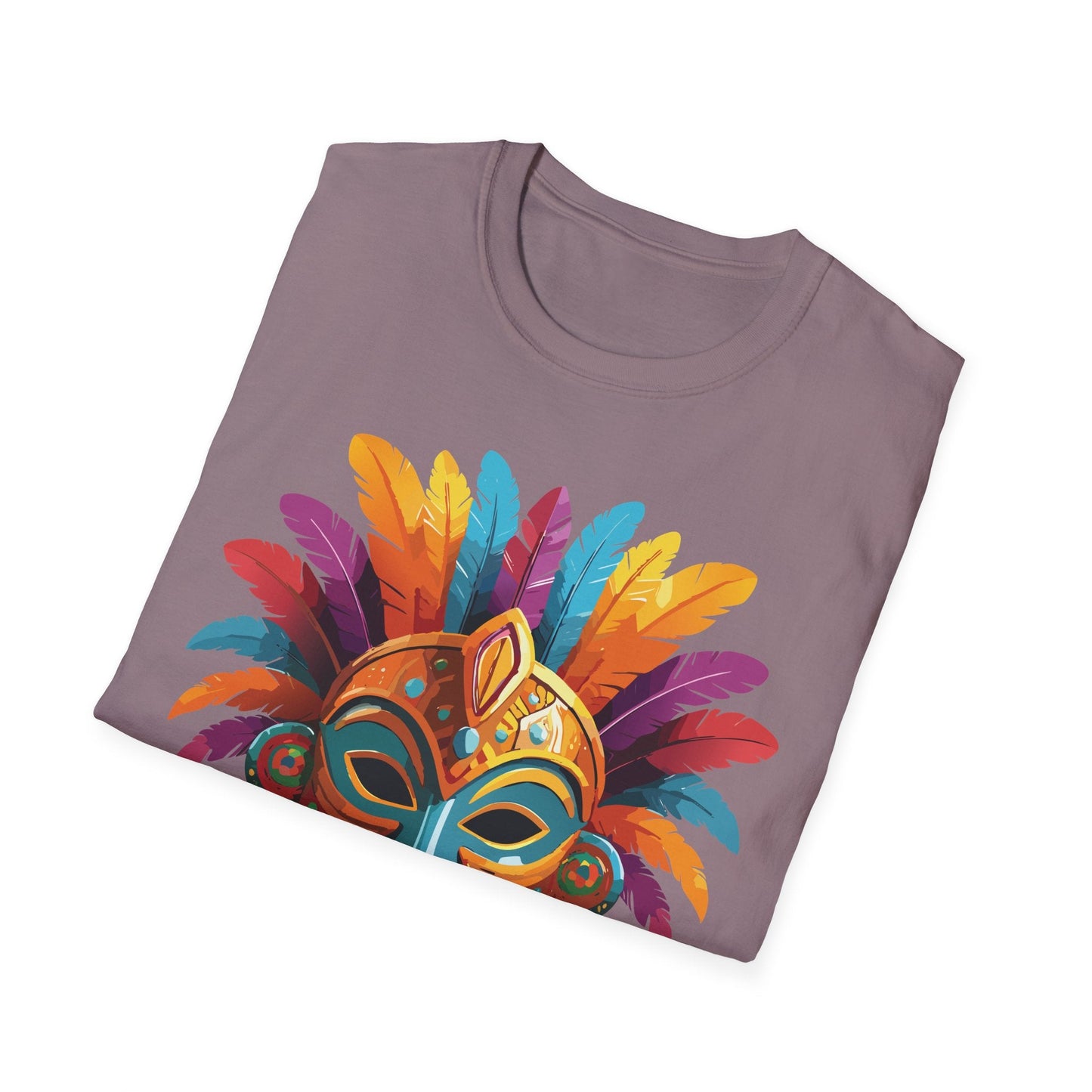Unisex Gildan Mask T Shirt Softstyle 64000 With Art Design Lightweight Cotton Tee