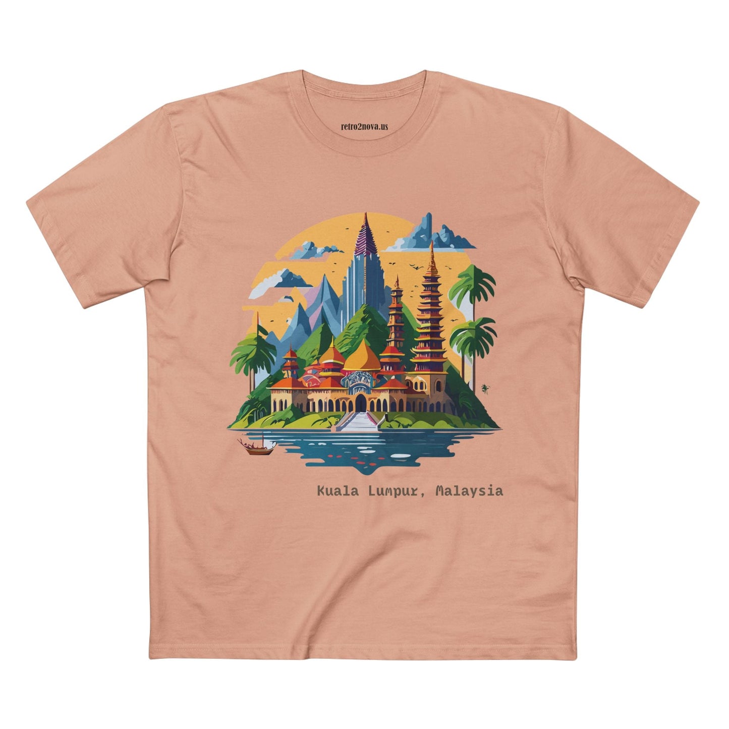 Travel Shirt Kuala Lumpur Tourist Shirt Unisex Premium Cotton Art Tee Retro2Nova Original Design