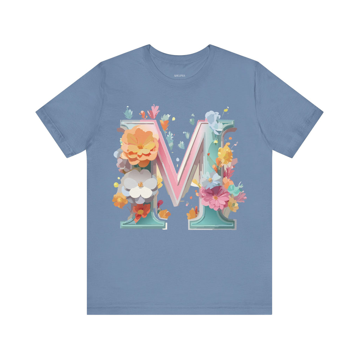 Letter M Graphic Unisex Cotton Bella+Canvas Tee with Art Letter Design