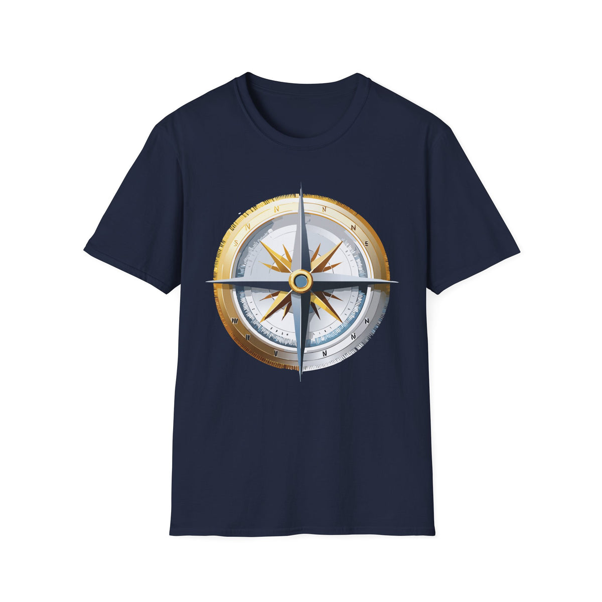 Nautical Compass T-Shirt | Vintage Compass Tee, Explorer Graphic Design Unisex 100 Cotton Gildan T-Shirt
