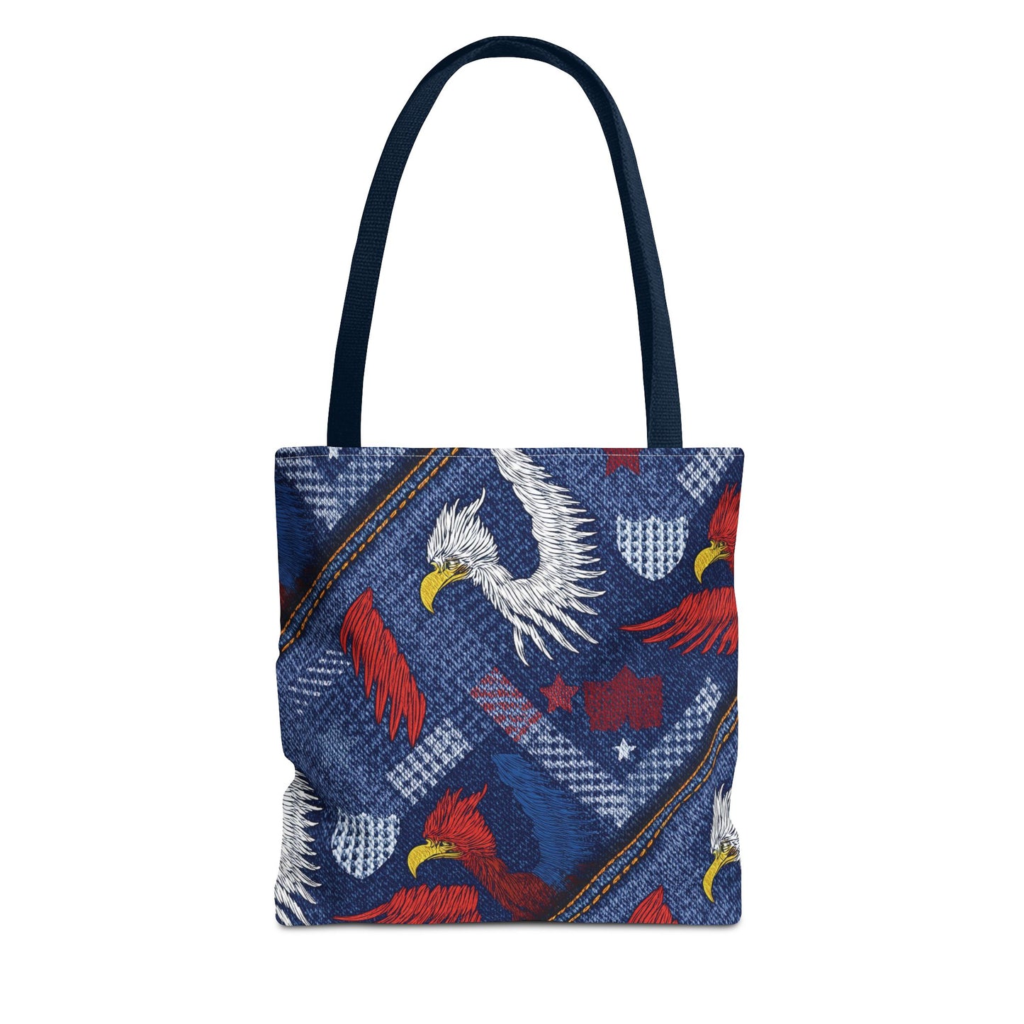 4th of July Graphic Denim Fabric Imitation Print Unisex Canvas Bag Poly Spun 3 Sizes Tote Bag 200-2