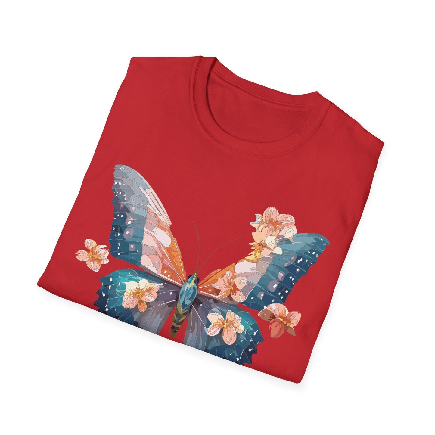 Butterfly Shirt Unisex T Shirt Monarch Print Gildan Softstyle 64000 Ring Spun Cotton Tee