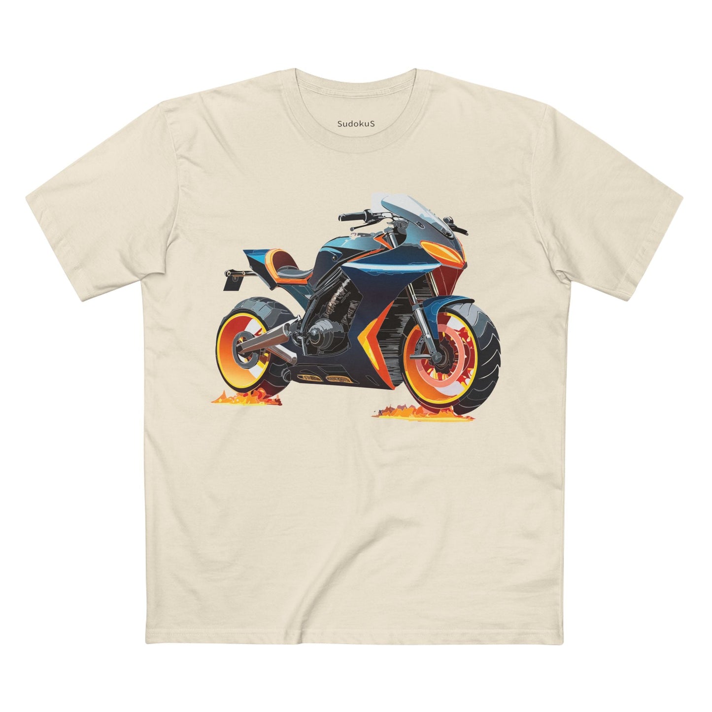 Moto Bike Graphic Unisex 100 Cotton Staple Tee 25