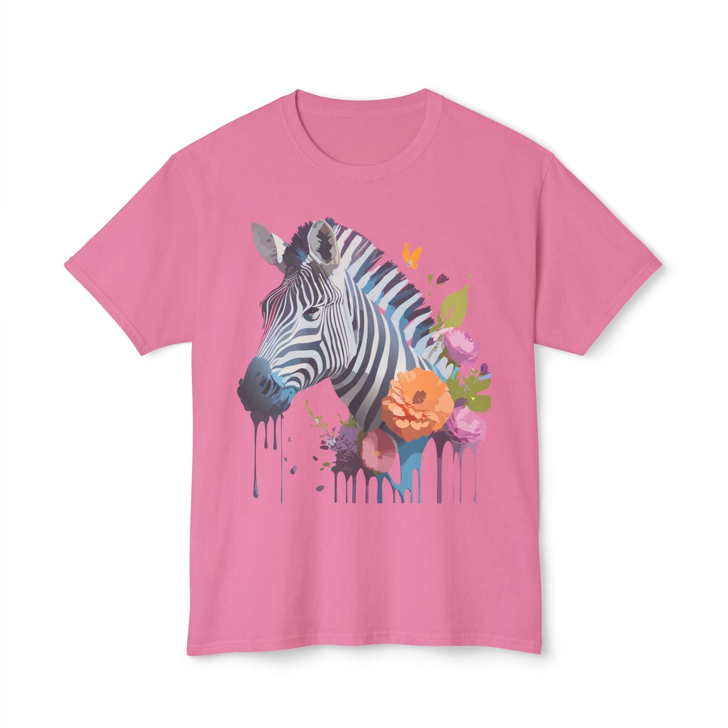 Unisex Zebra Art T Shirt With Full Color Print HD Cotton Tee Made In USA For Everyday Style