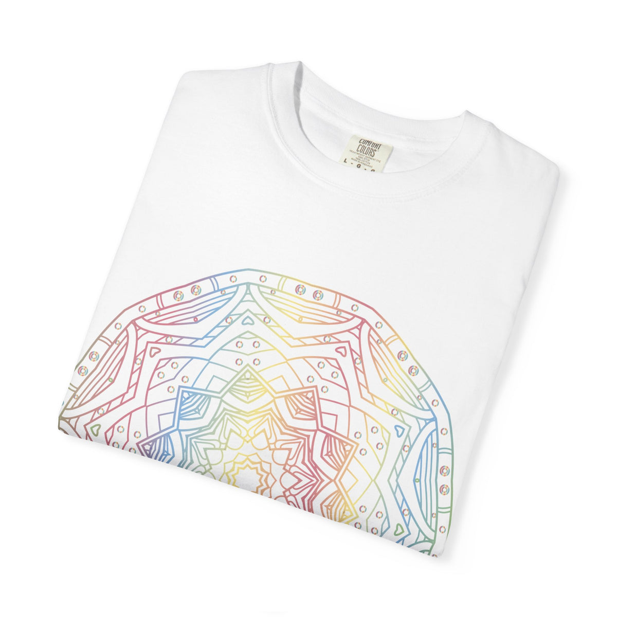 Unisex Garment Dyed Cotton T-Shirt with Mandala Graphic Design
