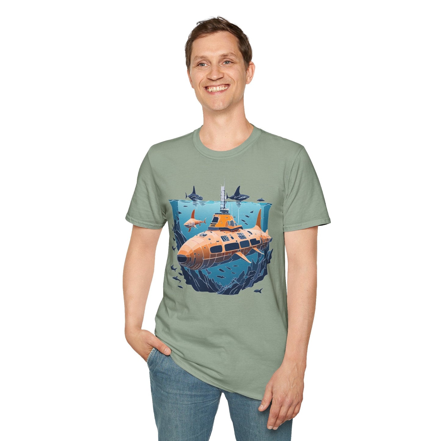 Ocean T Shirt Unisex Gildan Softstyle 64000 Ocean Theme Tee 100 Percent Cotton Fabric