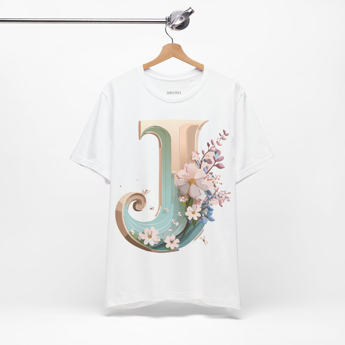 Letter J Graphic Unisex Cotton Bella+Canvas Tee with Art Letter Design