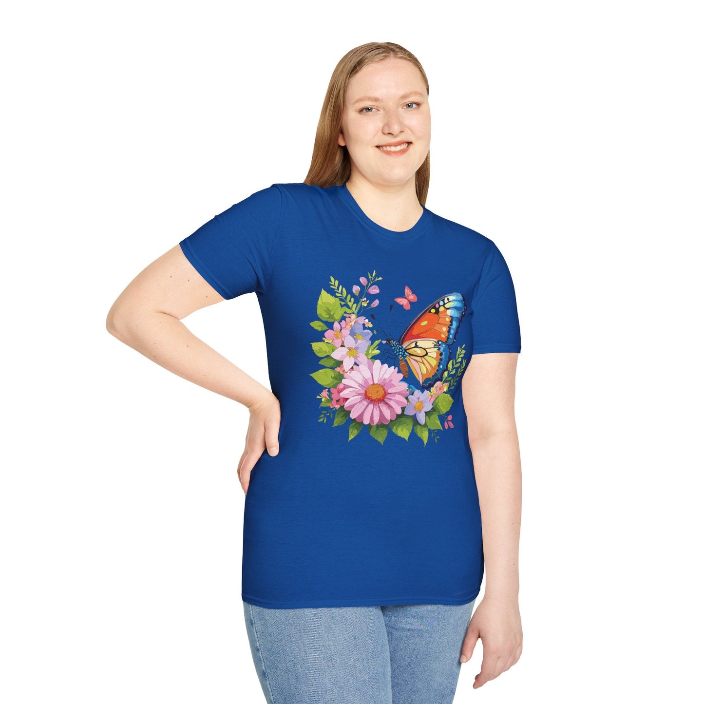Butterfly T Shirt Unisex Short Sleeve Gildan Softstyle 64000 Monarch Butterfly Design Graphic