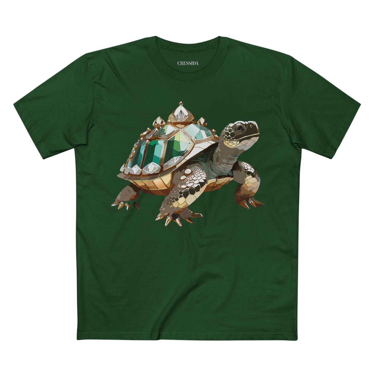Turtle Graphic Unisex 100 Cotton Tee With Unique Animal Golden Medallion Art Design 32