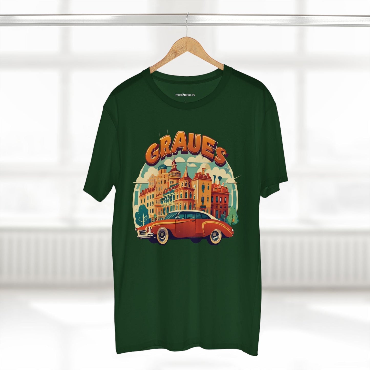 Retro Car Shirts Unisex Premium Cotton Art Tee By Retro2Nova Original Art Design Collection
