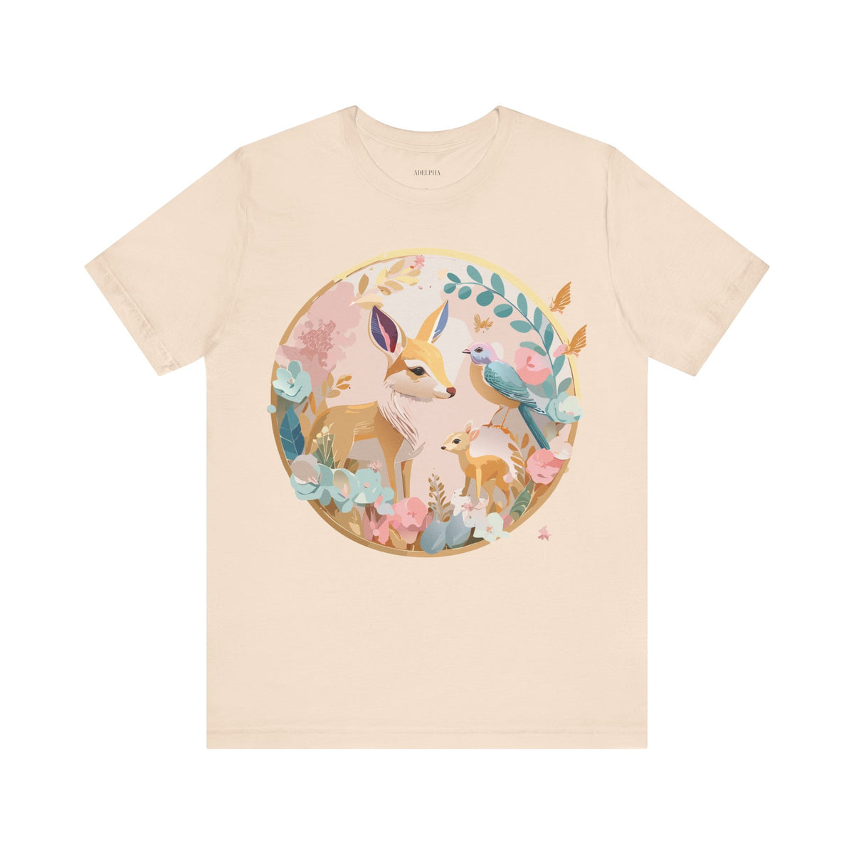 Medallion Graphic Unisex Cotton Bella+Canvas Tee with Floral Art Design m54